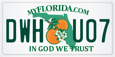 FL license plate DWHU07