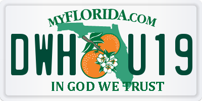 FL license plate DWHU19