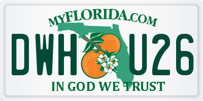 FL license plate DWHU26