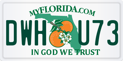 FL license plate DWHU73