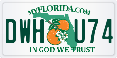 FL license plate DWHU74