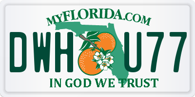 FL license plate DWHU77