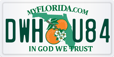 FL license plate DWHU84