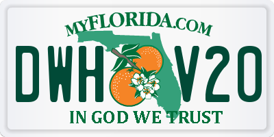 FL license plate DWHV20