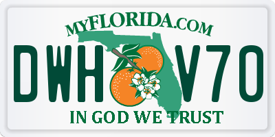 FL license plate DWHV70