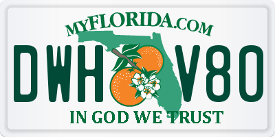 FL license plate DWHV80