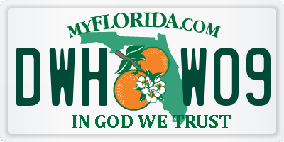 FL license plate DWHW09
