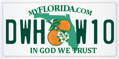 FL license plate DWHW10