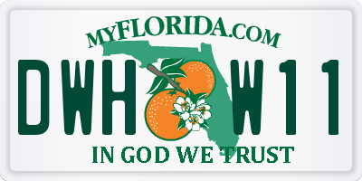 FL license plate DWHW11