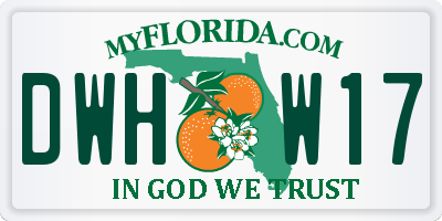 FL license plate DWHW17