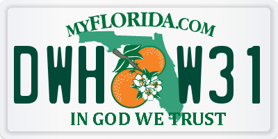 FL license plate DWHW31