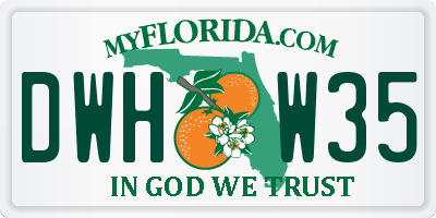 FL license plate DWHW35