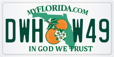 FL license plate DWHW49