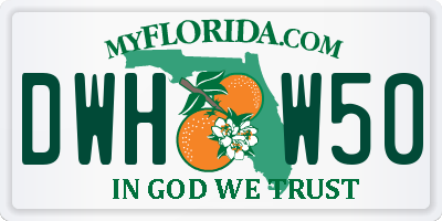 FL license plate DWHW50