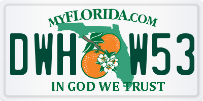 FL license plate DWHW53