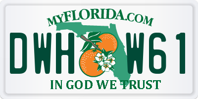 FL license plate DWHW61