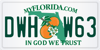 FL license plate DWHW63