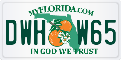 FL license plate DWHW65