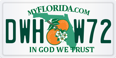 FL license plate DWHW72