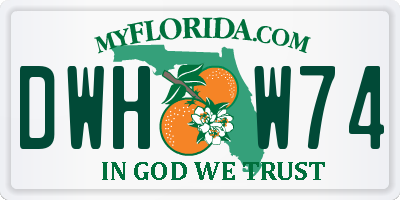 FL license plate DWHW74
