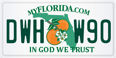 FL license plate DWHW90