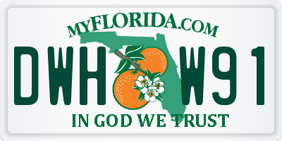 FL license plate DWHW91