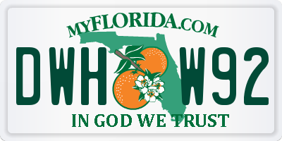 FL license plate DWHW92