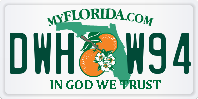 FL license plate DWHW94