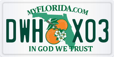 FL license plate DWHX03