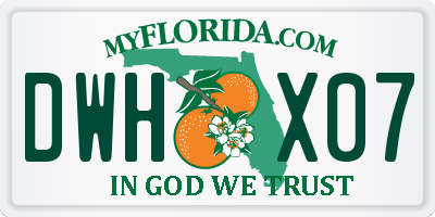 FL license plate DWHX07