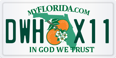 FL license plate DWHX11
