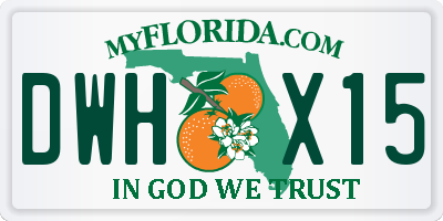 FL license plate DWHX15