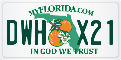 FL license plate DWHX21