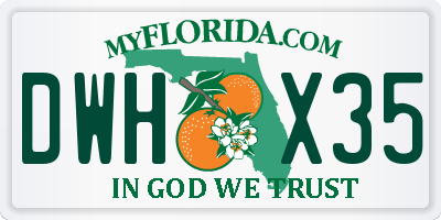 FL license plate DWHX35