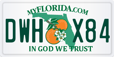 FL license plate DWHX84