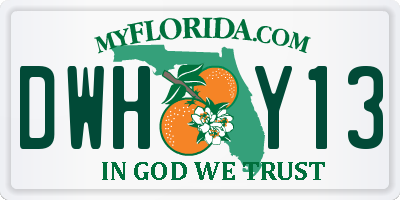 FL license plate DWHY13