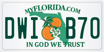 FL license plate DWIB70