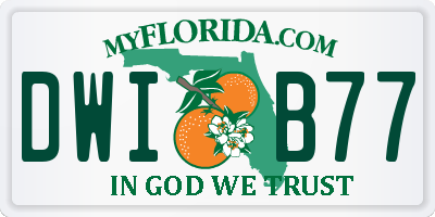 FL license plate DWIB77