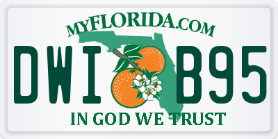 FL license plate DWIB95