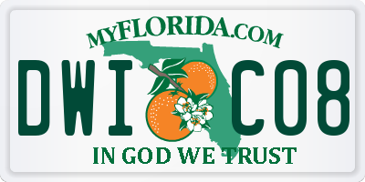 FL license plate DWIC08
