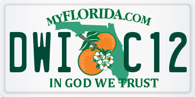 FL license plate DWIC12