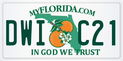 FL license plate DWIC21