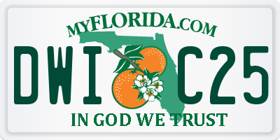 FL license plate DWIC25