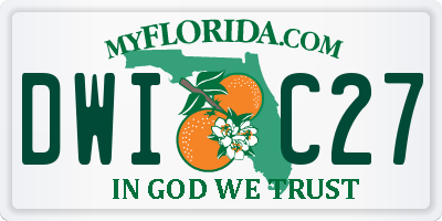 FL license plate DWIC27