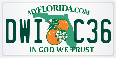 FL license plate DWIC36
