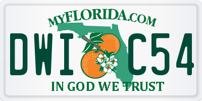 FL license plate DWIC54