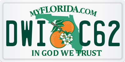 FL license plate DWIC62