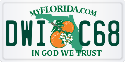 FL license plate DWIC68