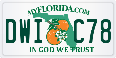 FL license plate DWIC78