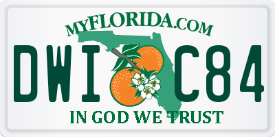 FL license plate DWIC84